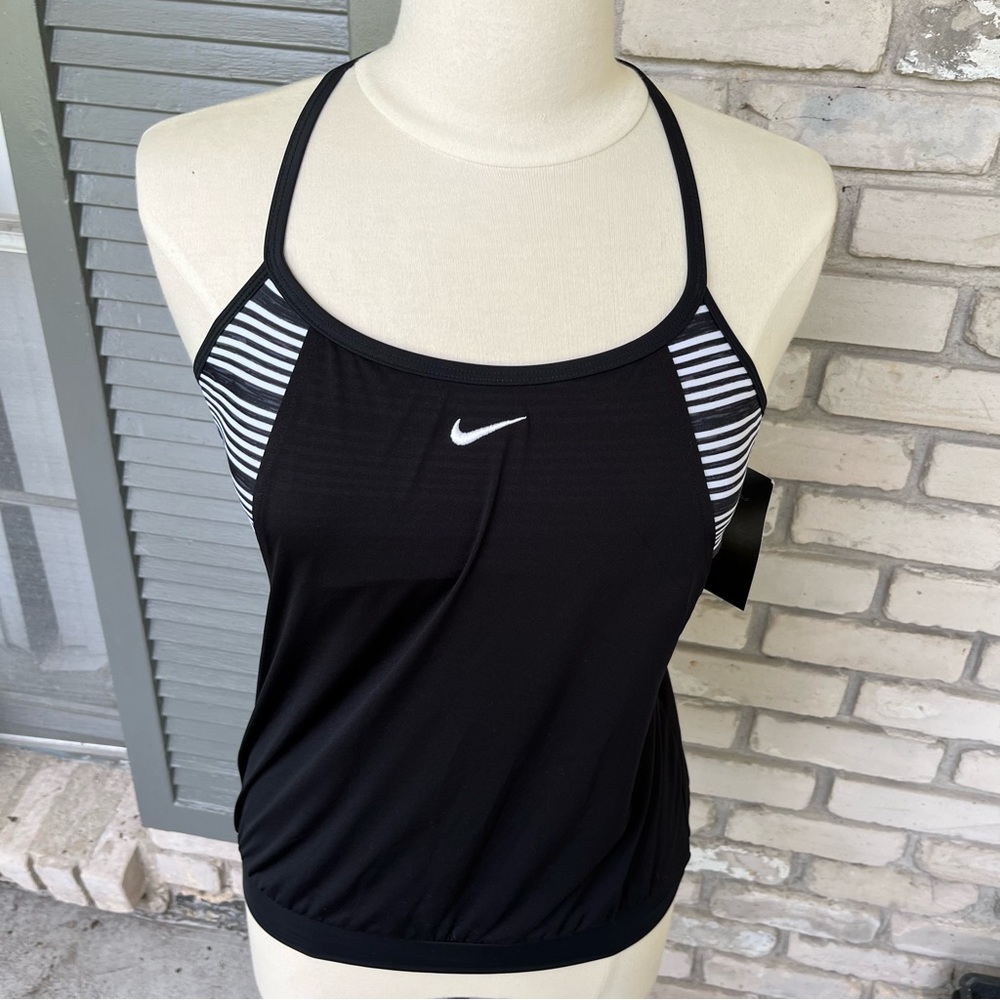 Nike black layered tankini swim top - Picture 2 of 7